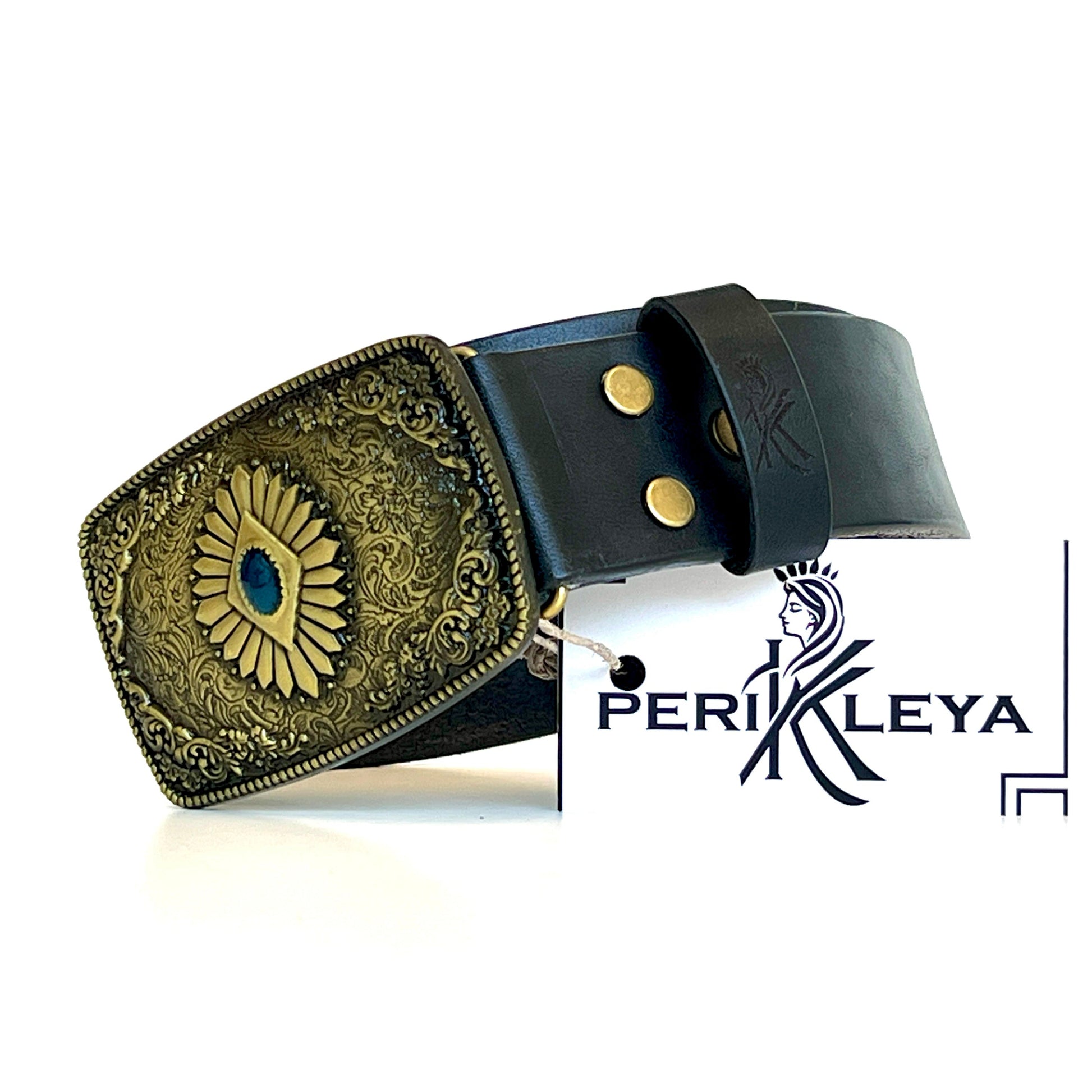 Foto della cintura in vera pelle italiana con fibbia texas